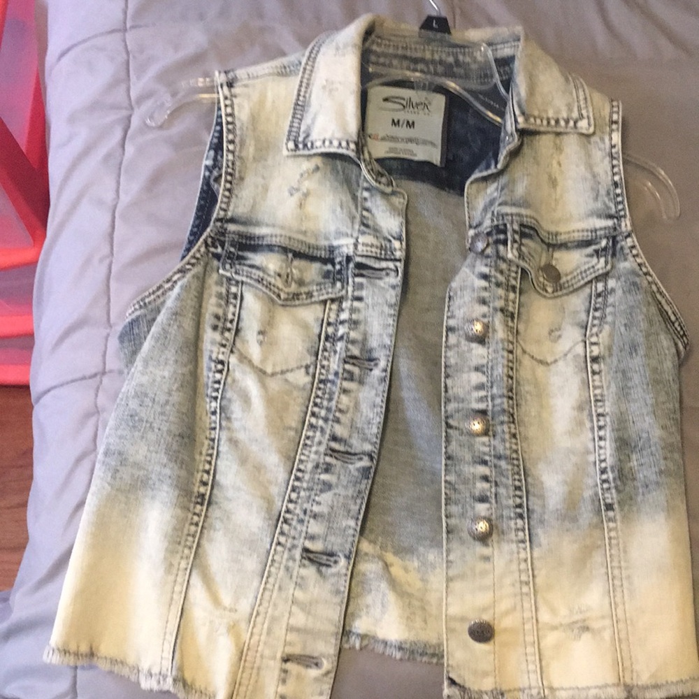 Ombré/Washed Denim Vest
